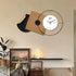 Black, Brown & White Abstract Metal Wall Clock